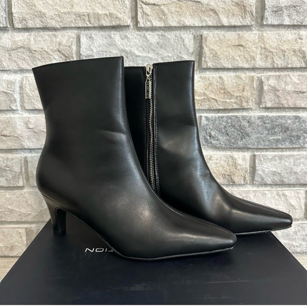 French Connection Ankle Bootie Alex Kitten Heel Black Faux Leather NIB - Picture 8 of 9